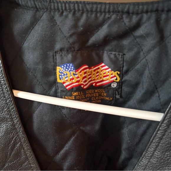 Vintage Easy Riders leather and wool Aztec vest size M - Picture 6 of 6